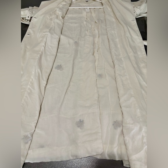 NWT ANTHROPOLOGIE MAEVE Bumble Bee Embroidered TRENCH COAT XL Cream - Picture 4 of 8